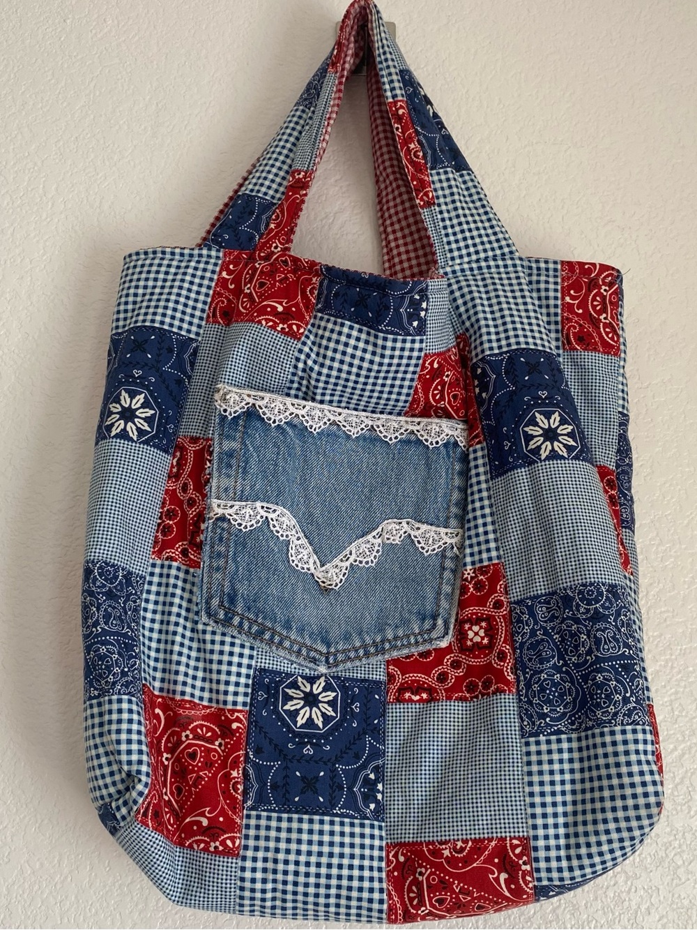 Handmade patchwork tote bag - Picture 7 of 10